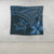 Hawaiian Turtle Plumeria Kakau Polynesian Quilt Tapestry Neo Blue AH - Polynesian Pride