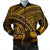 Hawaiian Turtle Plumeria Kakau Polynesian Quilt Bomber Jacket Neo Brown AH Black Unisex - Polynesian Pride