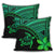 Hawaiian Turtle Plumeria Kakau Polynesian Quilt Pillow Covers Neo Green AH - Polynesian Pride