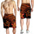 Hawaiian Turtle Plumeria Kakau Polynesian Quilt Men's Shorts Neo Orange AH - Polynesian Pride