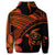 Hawaiian Turtle Plumeria Kakau Polynesian Quilt Zip Hoodie Neo Orange - Polynesian Pride