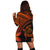 Hawaiian Turtle Plumeria Kakau Polynesian Quilt Hoodie Dress Neo Orange AH - Polynesian Pride