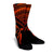 Hawaiian Turtle Plumeria Kakau Polynesian Quilt Crew Socks Neo Orange AH - Polynesian Pride