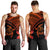 Hawaiian Turtle Plumeria Kakau Polynesian Quilt Tank Top Neo Orange AH - Polynesian Pride