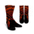 Hawaiian Turtle Plumeria Kakau Polynesian Quilt Crew Socks Neo Orange AH Crew Socks White - Polynesian Pride