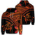 Hawaiian Turtle Plumeria Kakau Polynesian Quilt Zip Hoodie Neo Orange Unisex Art - Polynesian Pride