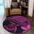 Hawaiian Turtle Plumeria Kakau Polynesian Quilt Round Carpet Neo Pink AH - Polynesian Pride