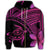 Hawaiian Turtle Plumeria Kakau Polynesian Quilt Zip Hoodie Neo Pink - Polynesian Pride