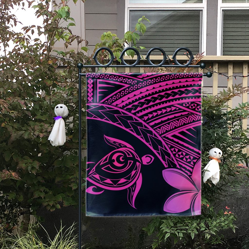 Hawaiian Turtle Plumeria Kakau Polynesian Quilt Flag Neo Pink AH - Polynesian Pride