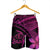 Hawaiian Turtle Plumeria Kakau Polynesian Quilt Men's Shorts Neo Pink AH - Polynesian Pride