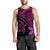 Hawaiian Turtle Plumeria Kakau Polynesian Quilt Tank Top Neo Pink AH Black - Polynesian Pride
