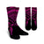 Hawaiian Turtle Plumeria Kakau Polynesian Quilt Crew Socks Neo Pink AH Crew Socks White - Polynesian Pride