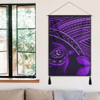Hawaiian Turtle Plumeria Kakau Polynesian Quilt Hanging Poster Neo Purple AH - Polynesian Pride