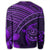 Hawaiian Turtle Plumeria Kakau Polynesian Quilt Sweatshirt Neo Purple AH - Polynesian Pride