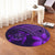 Hawaiian Turtle Plumeria Kakau Polynesian Quilt Round Carpet Neo Purple AH - Polynesian Pride