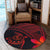 Hawaiian Turtle Plumeria Kakau Polynesian Quilt Round Carpet Neo Red AH - Polynesian Pride