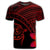 Hawaiian Turtle Plumeria Kakau Polynesian Quilt T Shirt Neo Red AH - Polynesian Pride