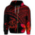 Hawaiian Turtle Plumeria Kakau Polynesian Quilt Zip Hoodie Neo Red - Polynesian Pride