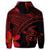 Hawaiian Turtle Plumeria Kakau Polynesian Quilt Zip Hoodie Neo Red - Polynesian Pride