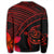 Hawaiian Turtle Plumeria Kakau Polynesian Quilt Sweatshirt Neo Red AH - Polynesian Pride