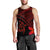 Hawaiian Turtle Plumeria Kakau Polynesian Quilt Tank Top Neo Red AH Black - Polynesian Pride