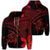 Hawaiian Turtle Plumeria Kakau Polynesian Quilt Zip Hoodie Neo Red Unisex Art - Polynesian Pride