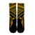 Hawaiian Turtle Plumeria Kakau Polynesian Quilt Crew Socks Neo Yellow AH - Polynesian Pride