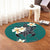 Hawaiian Turtle Plumeria Polynesian Round Carpet Mint - AH - Polynesian Pride