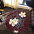 Hawaiian Turtle Plumeria Polynesian Round Carpet Red - AH - Polynesian Pride