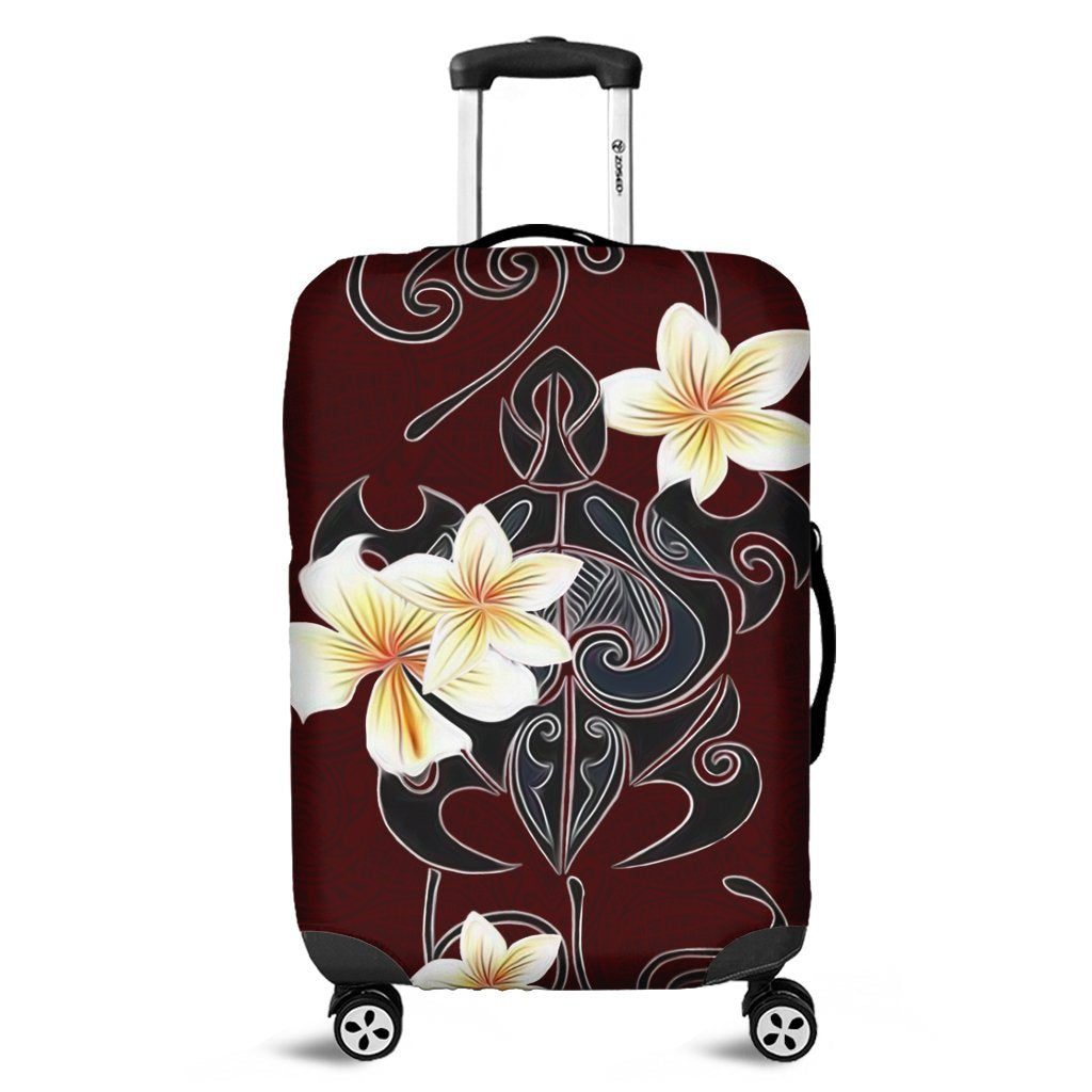 Hawaiian Turtle Plumeria Polynesian Luggage Covers Red - AH Black - Polynesian Pride