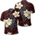 Hawaiian Turtle Plumeria Polynesian Polo Shirt Red Unisex Black - Polynesian Pride