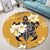 Hawaiian Turtle Plumeria Polynesian Round Carpet Yellow - AH - Polynesian Pride