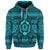 Custom Hawaiian Turtle Polyensian Tribal Hoodie Blue - Polynesian Pride