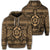 Hawaiian Turtle Polyensian Tribal Zip Hoodie Gold Unisex Art - Polynesian Pride