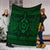 Hawaiian Turtle Polyensian Tribal Premium Blankets Green AH - Polynesian Pride