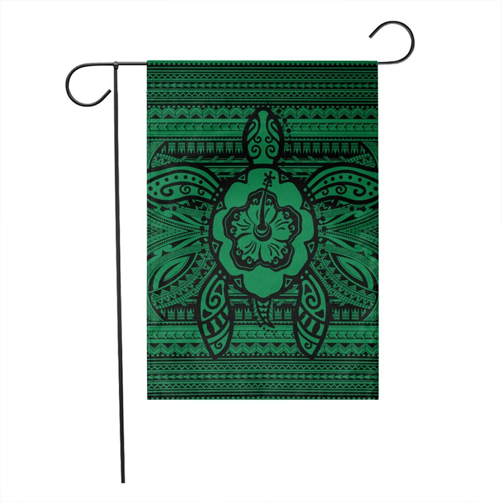 Hawaiian Turtle Polynesian Tribal Flag Green AH - Polynesian Pride