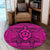 Hawaiian Turtle Polynesian Tribal Round Carpet Pink AH - Polynesian Pride