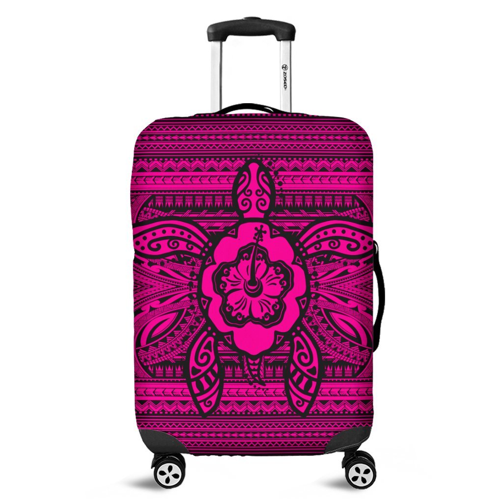 Hawaiian Turtle Polynesian Tribal Luggage Covers Pink AH Black - Polynesian Pride