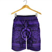 Hawaiian Turtle Polynesian Tribal Men's Shorts Purple AH - Polynesian Pride