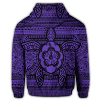 Hawaiian Turtle Polyensian Tribal Hoodie Purple - Polynesian Pride