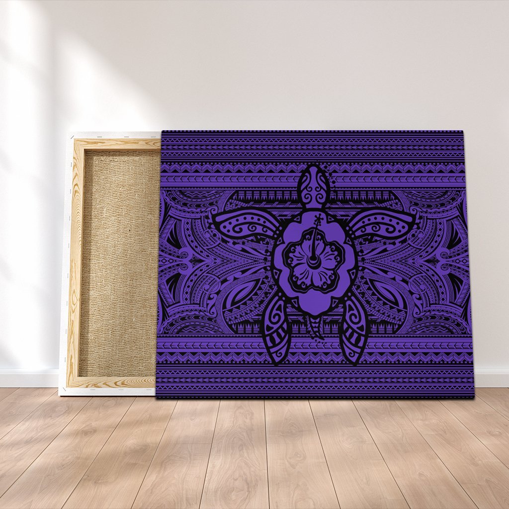 Hawaiian Turtle Polynesian Tribal Canvas Purple AH Canvas Poly-cotton - Polynesian Pride