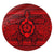 Hawaiian Turtle Polynesian Tribal Round Carpet Red AH Round Carpet Luxurious Plush - Polynesian Pride