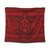 Hawaiian Turtle Polynesian Tribal Tapestry Red AH Wall Tapestry Black - Polynesian Pride