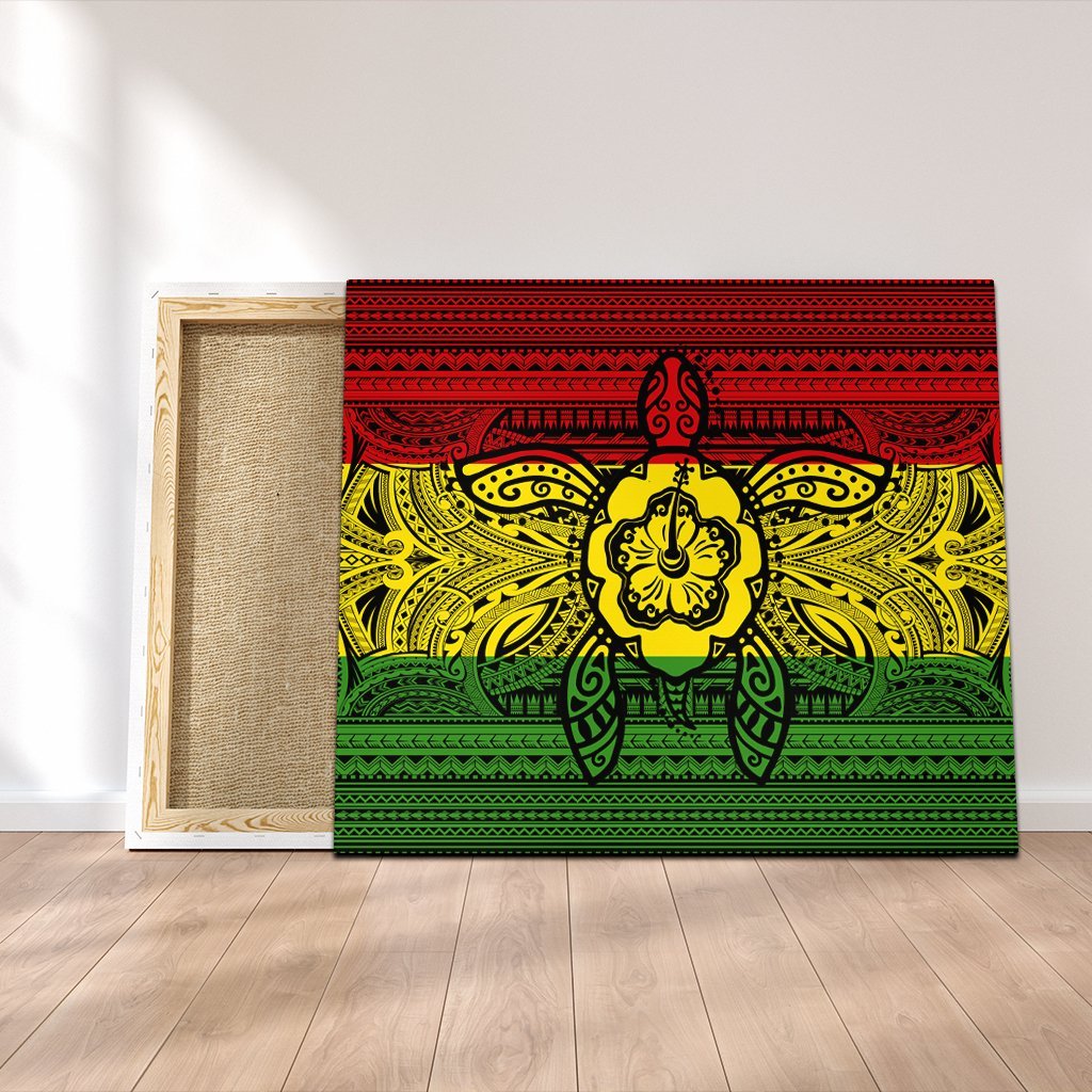Hawaiian Turtle Polynesian Tribal Canvas Reggae AH Canvas Poly-cotton - Polynesian Pride
