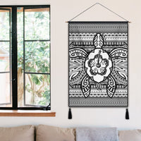 Hawaiian Turtle Polynesian Tribal Hanging Poster White AH - Polynesian Pride