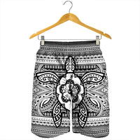 Hawaiian Turtle Polynesian Tribal Men's Shorts White AH - Polynesian Pride