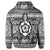 Hawaiian Turtle Polyensian Tribal Zip Hoodie White - Polynesian Pride