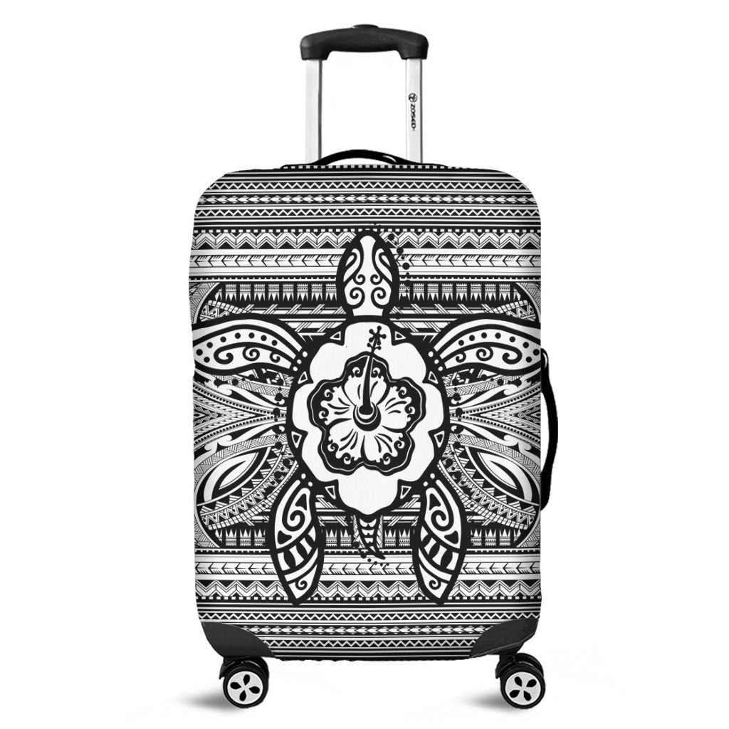 Hawaiian Turtle Polynesian Tribal Luggage Covers White AH Black - Polynesian Pride