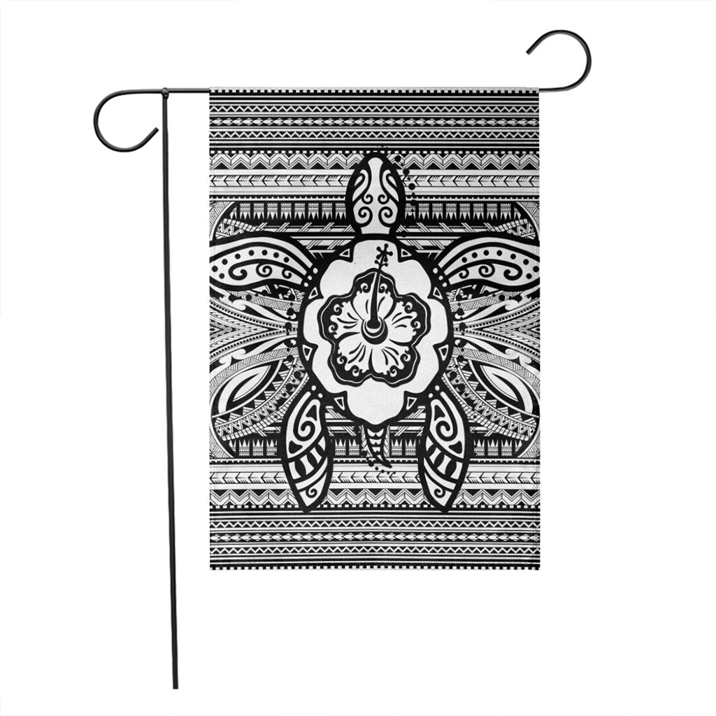 Hawaiian Turtle Polynesian Tribal Flag White AH - Polynesian Pride