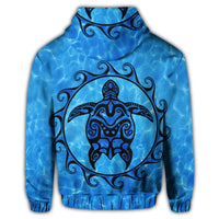 Hawaiian Turtle Polynesia Under The Sea Zip Hoodie - Polynesian Pride